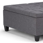 36" Ebony And Espresso Upholstery Tufted Ottoman With Storage