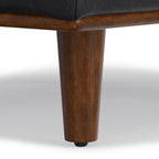 49" Sienna And Brown Genuine Leather Cocktail Ottoman
