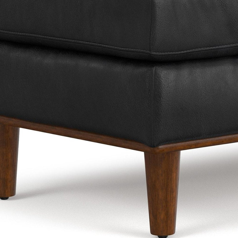 49" Sienna And Brown Genuine Leather Cocktail Ottoman