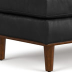 49" Sienna And Brown Genuine Leather Cocktail Ottoman