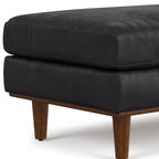 49" Sienna And Brown Genuine Leather Cocktail Ottoman
