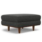 33" Gray And Brown Polyester Blend Cocktail Ottoman