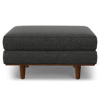 33" Gray And Brown Polyester Blend Cocktail Ottoman