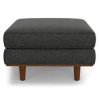33" Gray And Brown Polyester Blend Cocktail Ottoman