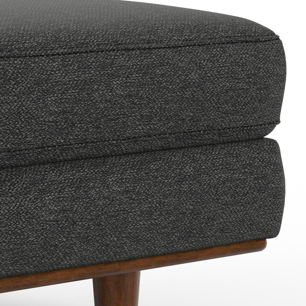 33" Gray And Brown Polyester Blend Cocktail Ottoman