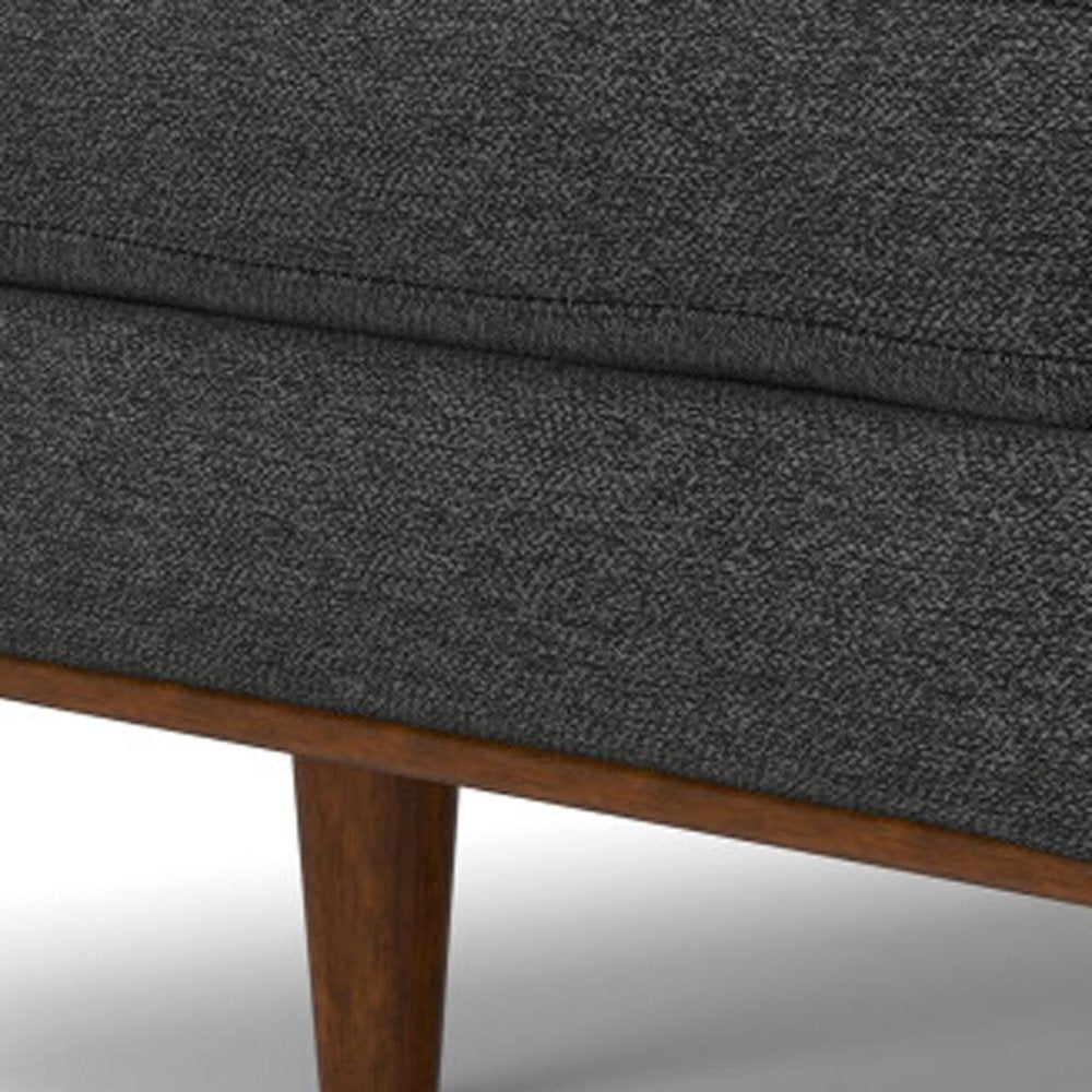 33" Gray And Brown Polyester Blend Cocktail Ottoman