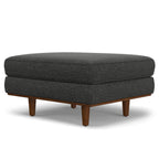 33" Gray And Brown Polyester Blend Cocktail Ottoman