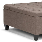 36" Ebony And Espresso Upholstery Tufted Ottoman With Storage