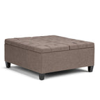 36" Ebony And Espresso Upholstery Tufted Ottoman With Storage