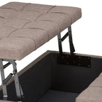 36" Ebony And Espresso Upholstery Tufted Ottoman With Storage