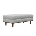 49" Charcoal And Brown Polyester Blend Ottoman