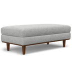 49" Charcoal And Brown Polyester Blend Ottoman