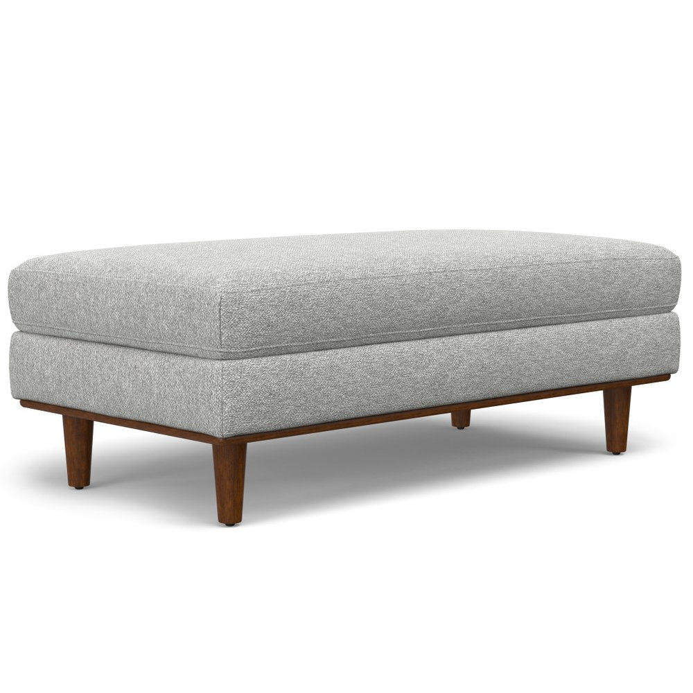 49" Charcoal And Brown Polyester Blend Ottoman