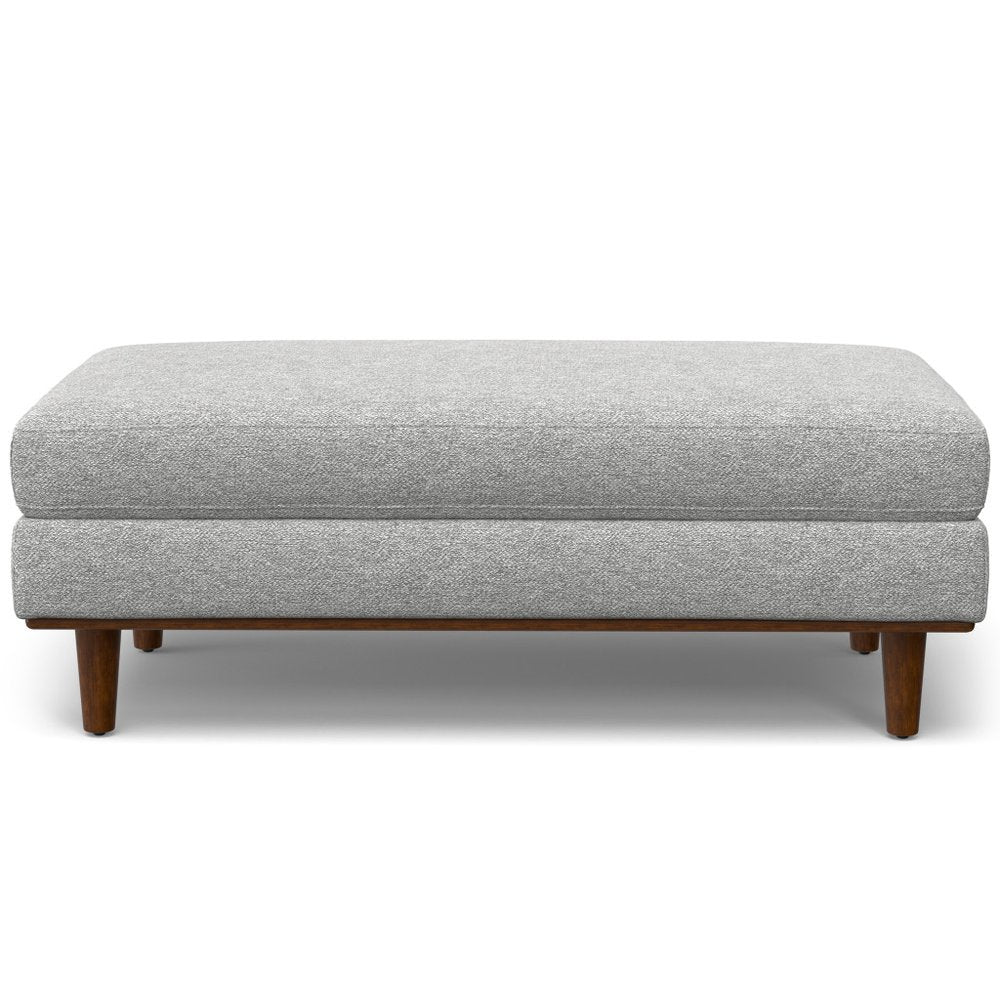 49" Charcoal And Brown Polyester Blend Ottoman