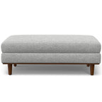 49" Charcoal And Brown Polyester Blend Ottoman