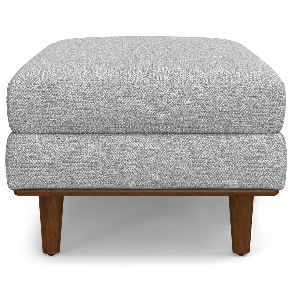 49" Charcoal And Brown Polyester Blend Ottoman