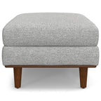 49" Charcoal And Brown Polyester Blend Ottoman