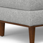 49" Charcoal And Brown Polyester Blend Ottoman