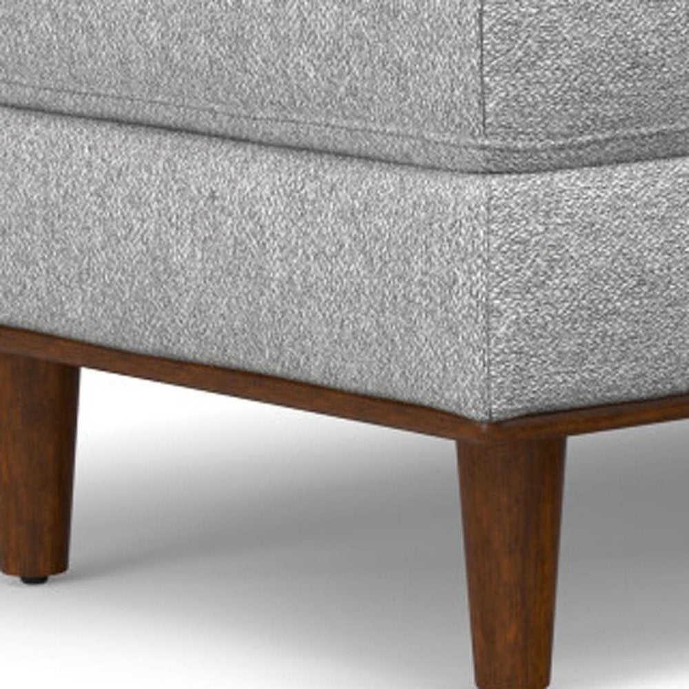 49" Charcoal And Brown Polyester Blend Ottoman