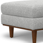 49" Charcoal And Brown Polyester Blend Ottoman