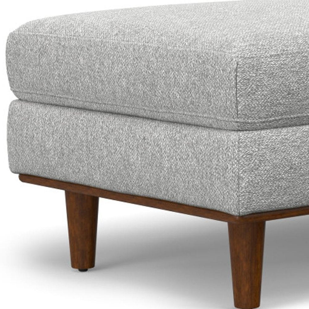 49" Charcoal And Brown Polyester Blend Ottoman