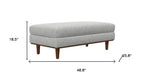 49" Charcoal And Brown Polyester Blend Ottoman