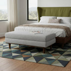 49" Charcoal And Brown Polyester Blend Ottoman