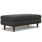 49" Charcoal And Brown Polyester Blend Ottoman