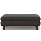 49" Charcoal And Brown Polyester Blend Ottoman