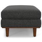49" Charcoal And Brown Polyester Blend Ottoman
