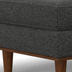 49" Charcoal And Brown Polyester Blend Ottoman