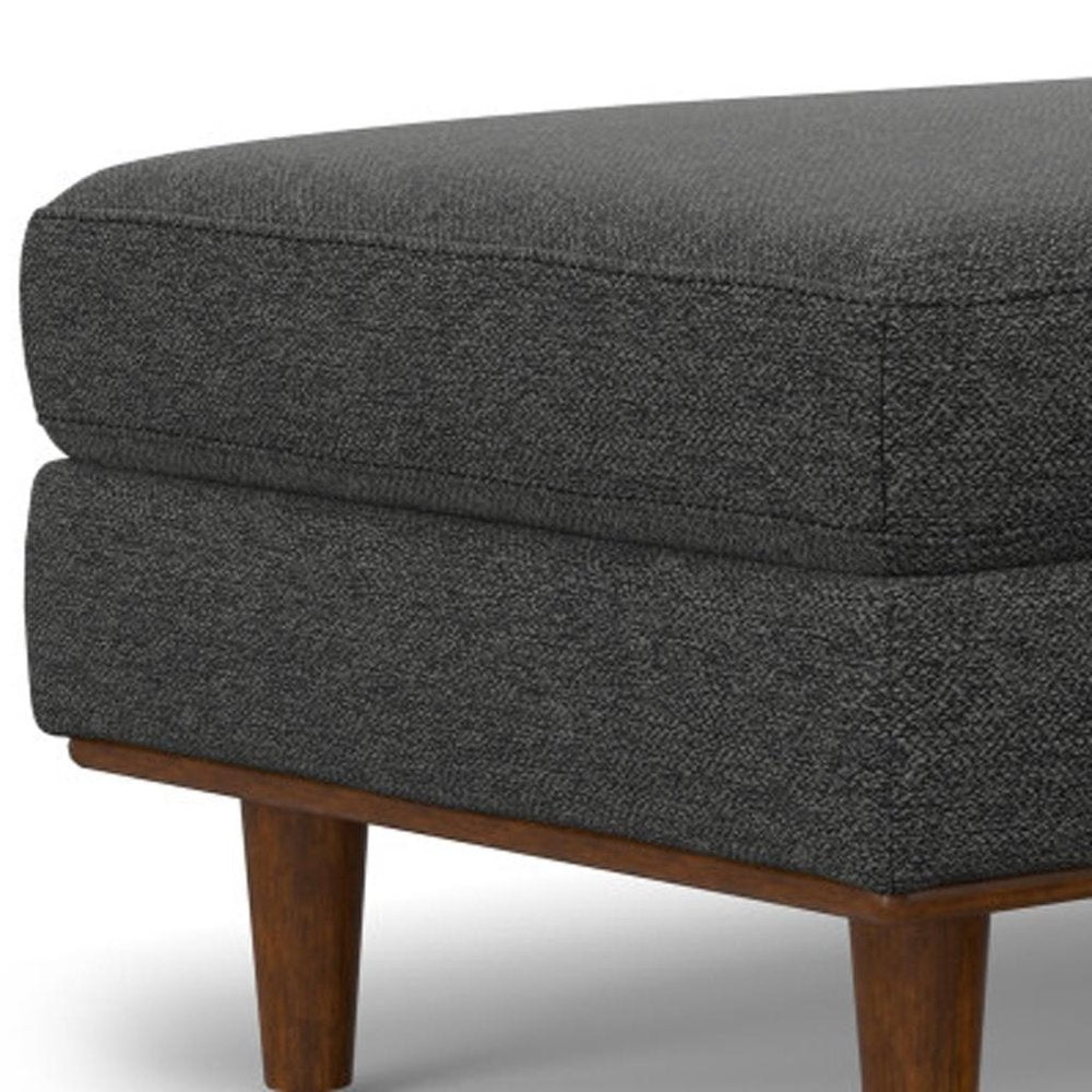 49" Charcoal And Brown Polyester Blend Ottoman