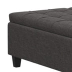 40" Slate Gray And Brown Upholstery Tufted Ottoman With Storage