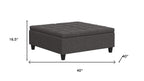 40" Slate Gray And Brown Upholstery Tufted Ottoman With Storage