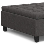40" Slate Gray And Brown Upholstery Tufted Ottoman With Storage