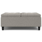 40" Slate Gray And Brown Upholstery Tufted Ottoman With Storage