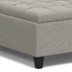 40" Slate Gray And Brown Upholstery Tufted Ottoman With Storage