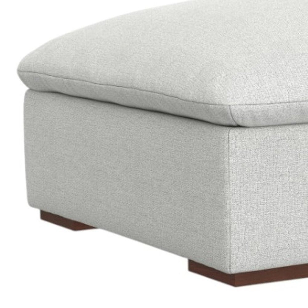 44" Gray and Brown Fabric Cocktail Ottoman