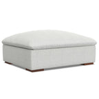 44" Gray and Brown Fabric Cocktail Ottoman