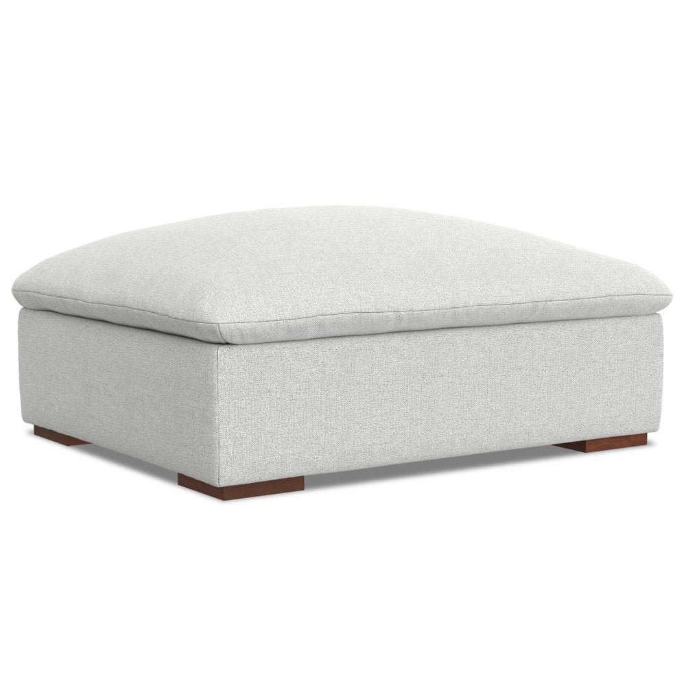 44" Gray and Brown Fabric Cocktail Ottoman