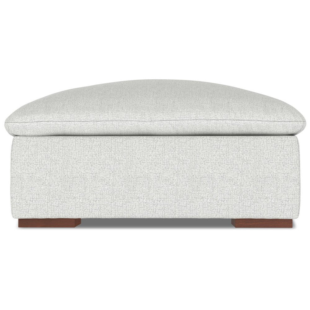 44" Gray and Brown Fabric Cocktail Ottoman