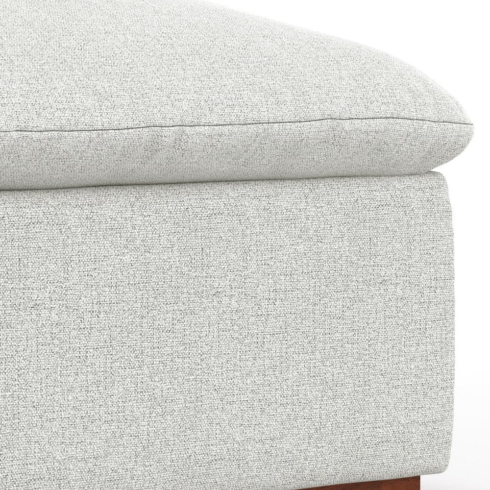 44" Gray and Brown Fabric Cocktail Ottoman