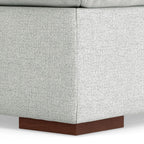 44" Gray and Brown Fabric Cocktail Ottoman