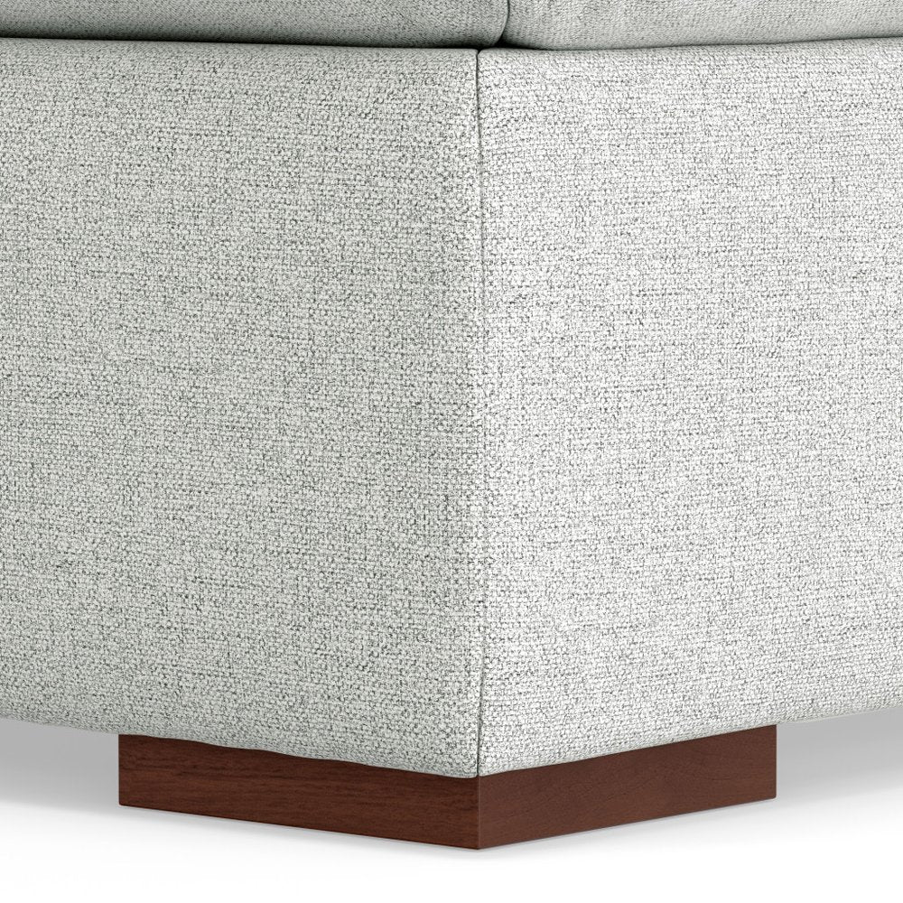 44" Gray and Brown Fabric Cocktail Ottoman