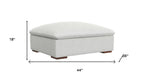 44" Gray and Brown Fabric Cocktail Ottoman