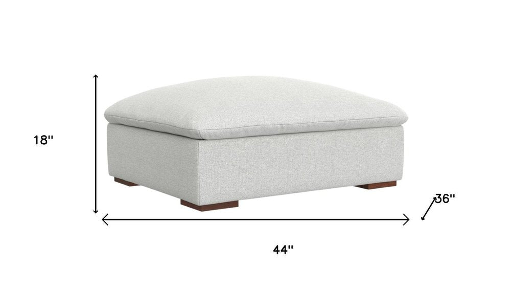44" Gray and Brown Fabric Cocktail Ottoman