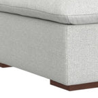 44" Gray and Brown Fabric Cocktail Ottoman