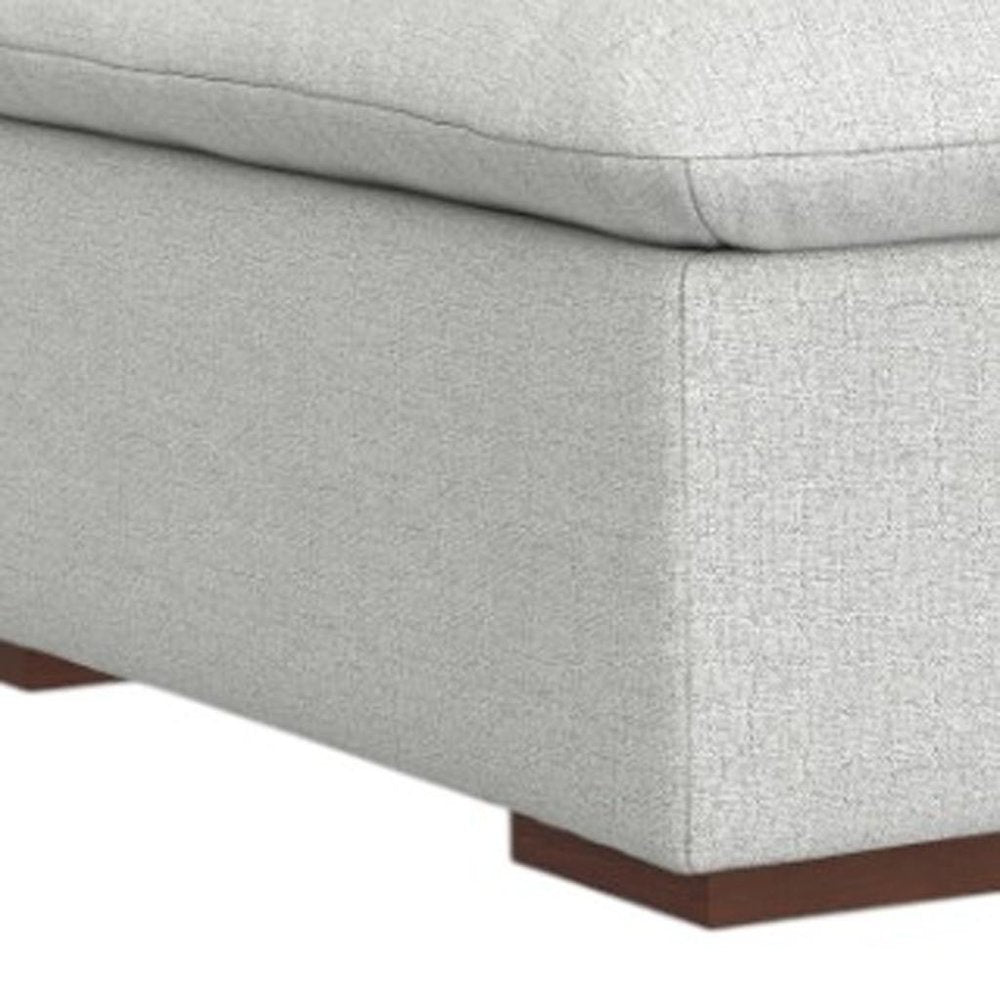 44" Gray and Brown Fabric Cocktail Ottoman