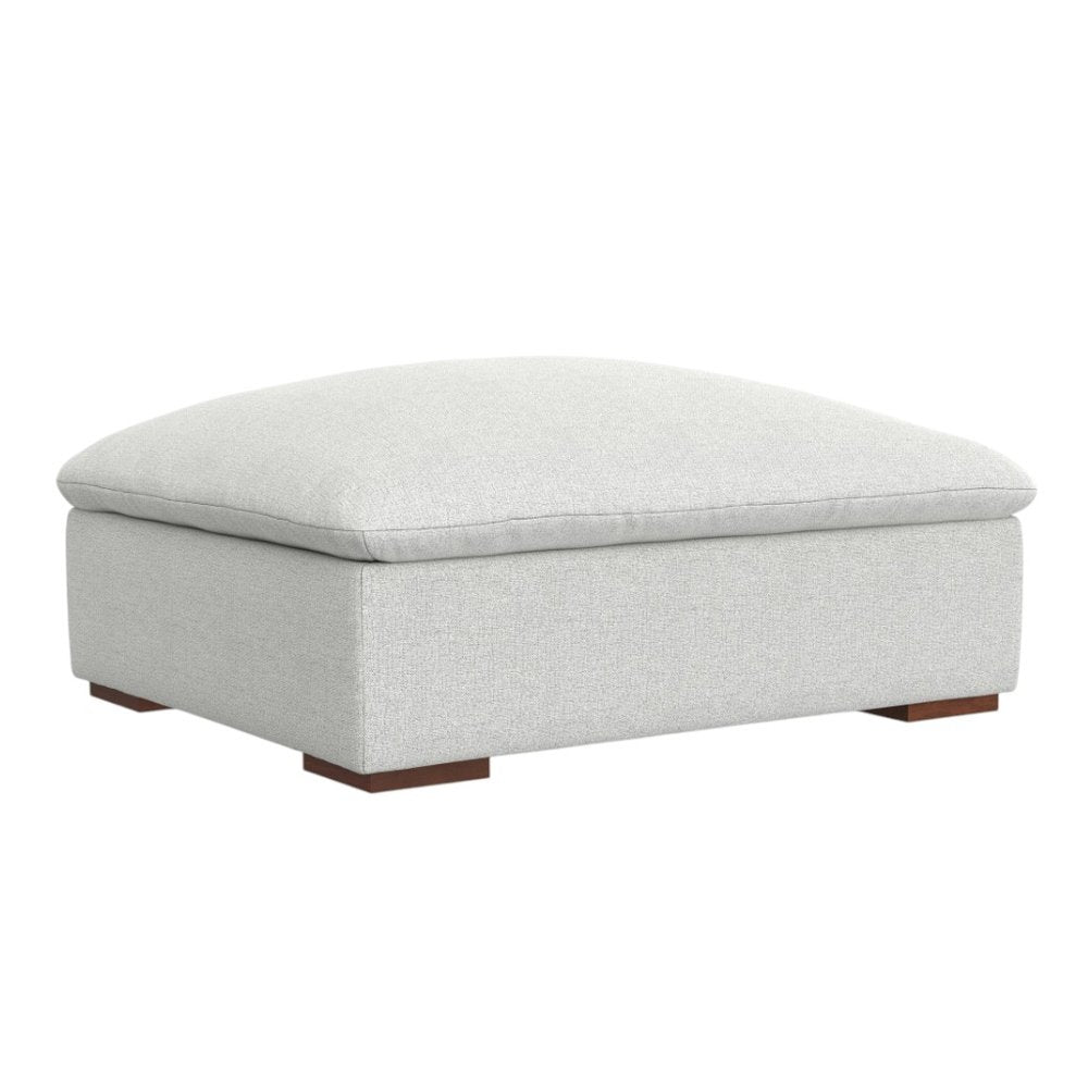 44" Gray and Brown Fabric Cocktail Ottoman