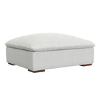 44" Gray and Brown Fabric Cocktail Ottoman